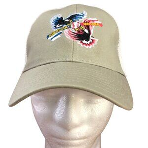 Truckers Hat Cap American National Baseball Mesh Snapback Ford Chicago VGUC